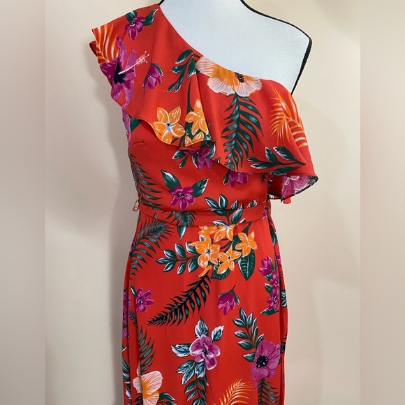 Francesca’s Pink Tropical Floral Boho Maxi Dress size Small NWT - Picture 2 of 13